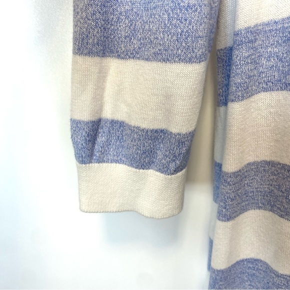 Talbots Blue Striped Sweater Cardigan Duster MP - Picture 8 of 12